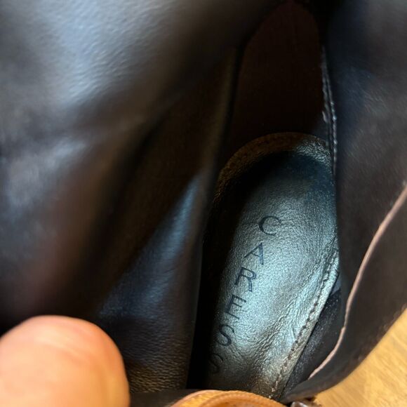 Caressa Women's Brown‎ Cream Leather Heeled Side Zip Boots US Size 6.5 M - Picture 11 of 13